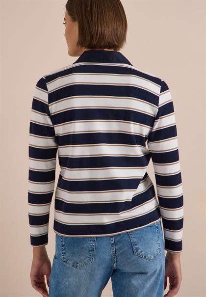 Langarm Poloshirt mit Knöpfen urban dark blue