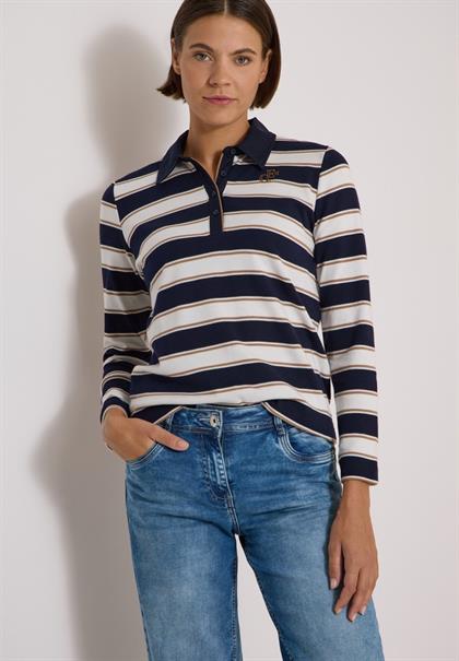 Langarm Poloshirt mit Knöpfen urban dark blue
