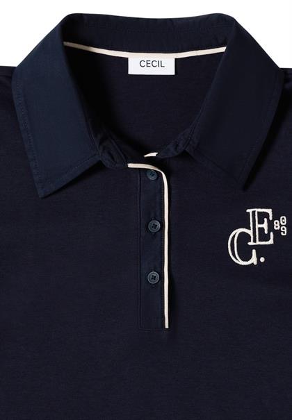 Langarm Poloshirt mit Knöpfen urban dark blue