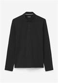 Langarm-Poloshirt regular black