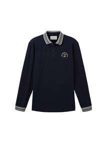 Langarm Poloshirt sky captain blue