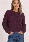 Langarm Pullover aus Fransengarn rustic rouge