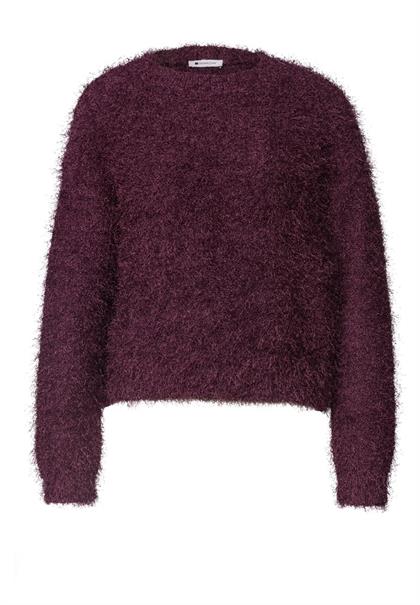 Langarm Pullover aus Fransengarn rustic rouge
