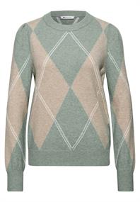 Langarm Pullover mit Argyle-Muster eucalyptus green mel.