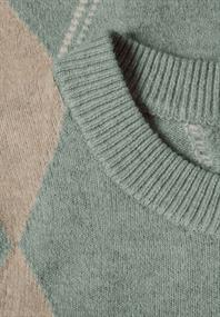 Langarm Pullover mit Argyle-Muster eucalyptus green mel.