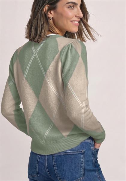 Langarm Pullover mit Argyle-Muster eucalyptus green mel.