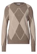 Langarm Pullover mit Argyle-Muster sanded amber mel.