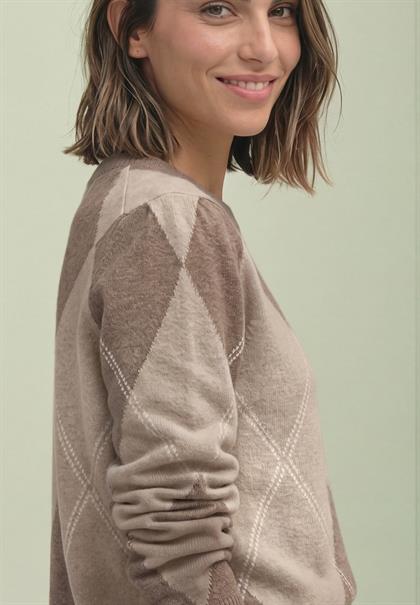 Langarm Pullover mit Argyle-Muster sanded amber mel.