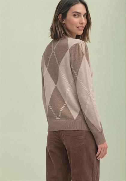 Langarm Pullover mit Argyle-Muster sanded amber mel.