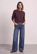 Langarm Pullover mit Boat Neck rustic rouge mel.