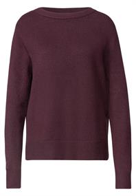 Langarm Pullover mit Boat Neck rustic rouge mel.
