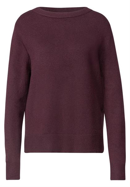 Langarm Pullover mit Boat Neck rustic rouge mel.