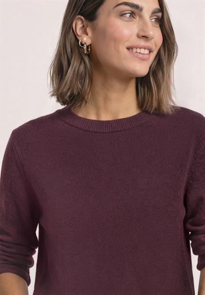 Langarm Pullover mit Boat Neck rustic rouge mel.