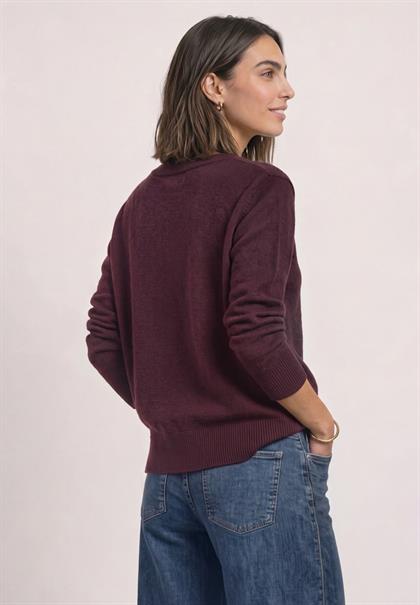 Langarm Pullover mit Boat Neck rustic rouge mel.