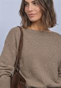 Langarm Pullover mit Boat Neck sanded amber mel.
