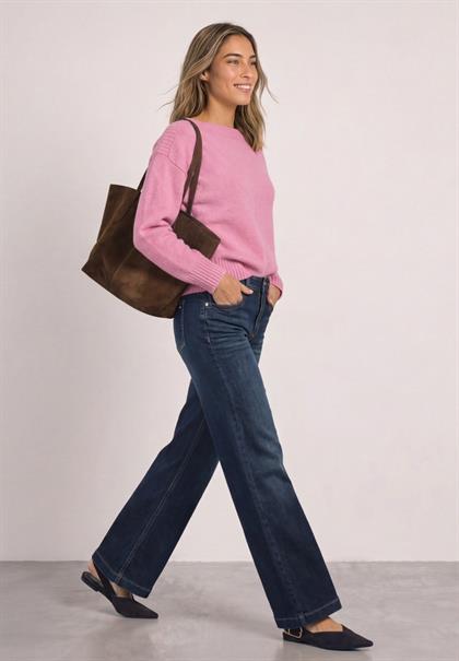 Langarm Pullover mit Boat Neck warm blush mel.