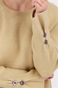 Langarm-Pullover mit Knopfdetail cinnamon