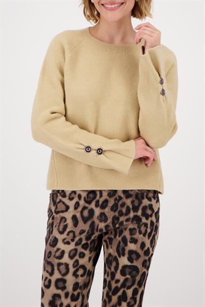 Langarm-Pullover mit Knopfdetail cinnamon