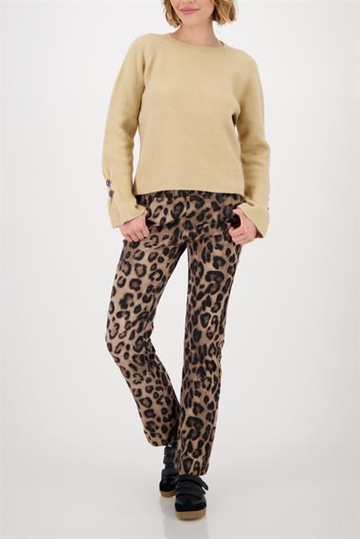 Langarm-Pullover mit Knopfdetail cinnamon