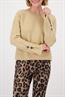 Langarm-Pullover mit Knopfdetail cinnamon