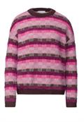 Langarm Pullover mit Rundhals und Karomuster russet red