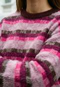 Langarm Pullover mit Rundhals und Karomuster russet red