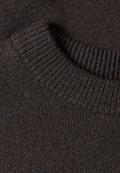 Langarm Pullover mit Rundhals und Raffung black coffee mel.