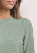 Langarm Pullover mit Rundhals und Raffung eucalyptus green mel.