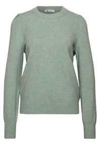 Langarm Pullover mit Rundhals und Raffung eucalyptus green mel.