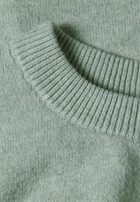 Langarm Pullover mit Rundhals und Raffung eucalyptus green mel.