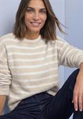 Langarm Pullover mit Rundhals und Streifen clay sand