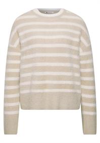 Langarm Pullover mit Rundhals und Streifen clay sand