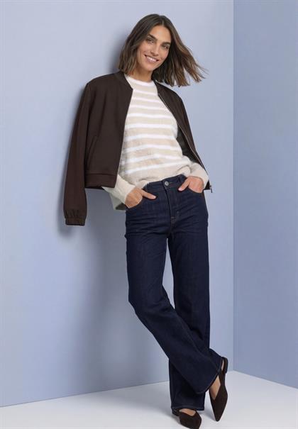 Langarm Pullover mit Rundhals und Streifen clay sand