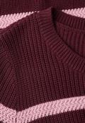 Langarm Pullover mit Rundhals und Streifen red wine