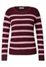 Langarm Pullover mit Rundhals und Streifen red wine