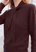 Langarm Pullover mit Schalkragen russet red