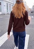 Langarm Pullover mit Schalkragen russet red