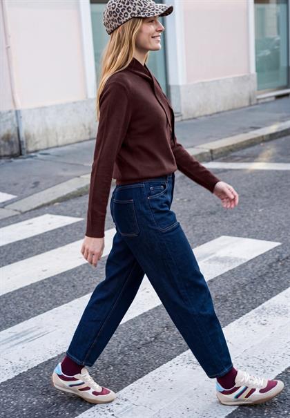 Langarm Pullover mit Schalkragen russet red
