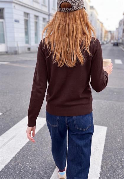 Langarm Pullover mit Schalkragen russet red