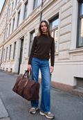 Langarm Pullover mit Turtle Neck charred brown