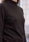 Langarm Pullover mit Turtle Neck charred brown