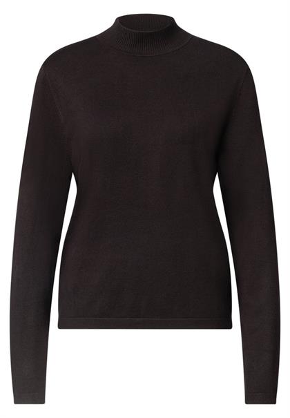 Langarm Pullover mit Turtle Neck charred brown