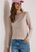 Langarm Shirt aus Lyocell mit Boat Neck cashmere beige