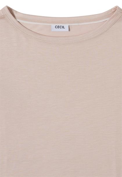 Langarm Shirt aus Lyocell mit Boat Neck cashmere beige