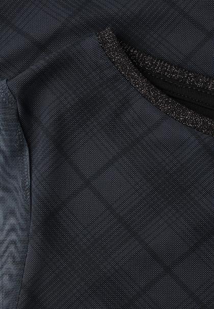Langarm Shirt aus Mesh mit Karomuster armor grey