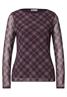 Langarm Shirt aus Mesh mit Karomuster berry plum