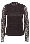 Langarm Shirt aus Spitze black coffee
