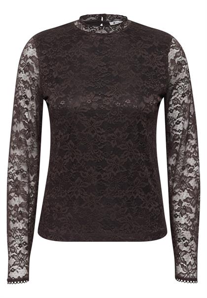 Langarm Shirt aus Spitze black coffee