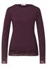Langarm Shirt mit Boat Neck und Spitze berry plum