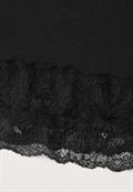 Langarm Shirt mit Boat Neck und Spitze black